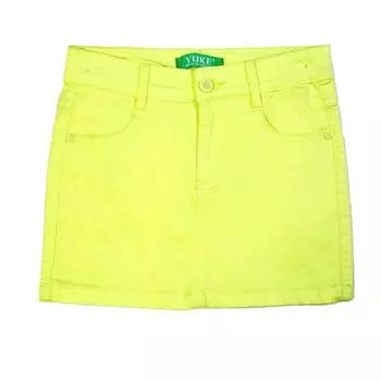 Юбка джинсовая для девочек, рост 164 см, цвет салатовый