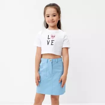 Юбка джинсовая KAFTAN, размер 34 (122-128 см), голубая