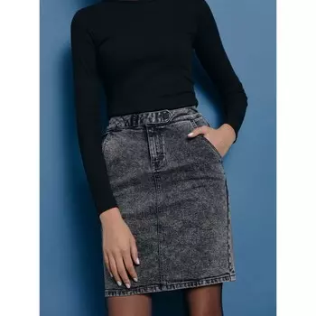 Юбка джинсовая женская, размер S, цвет acid washed grey