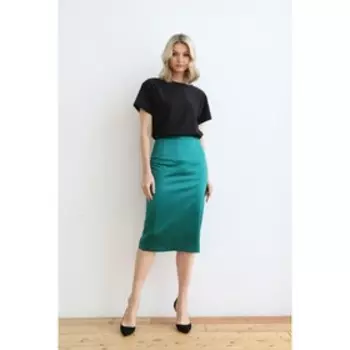 Юбка-футляр из атласа, размер 50