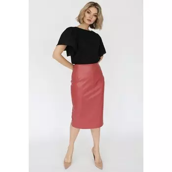 Юбка-карандаш из искусственной кожи, размер 42