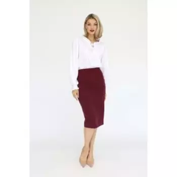 Юбка карандаш женская, размер 42, бордовая