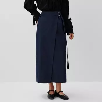 Юбка на запах миди женская MINAKU: Jeans Collection, синяя, размер 42