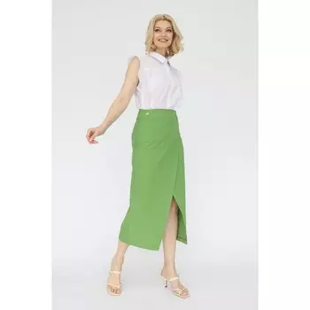 Юбка с запахом на пуговицах, размер 46