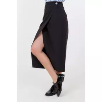 Юбка с запахом на пуговицах, размер 50