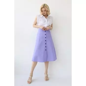 Юбка-трапеция на пуговицах, размер 48