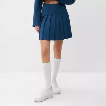 Юбка в складку мини женская MIST Base, размер 42, синяя