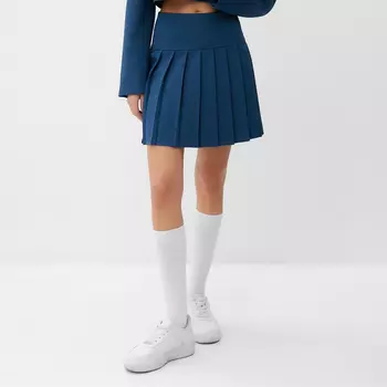 Юбка в складку мини женская MIST Base, размер 44, синяя