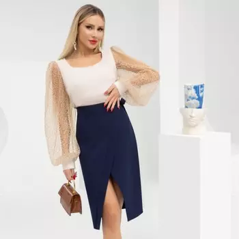 Юбка женская Charutti «Фортуна улыбается», размер 52, цвет синий