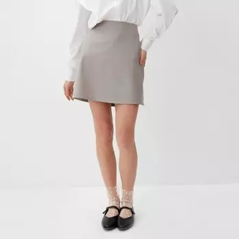 Юбка мини женская MINAKU: Casual Collection, бежевая, размер 48