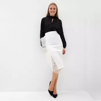 Юбка миди женская MINAKU: PartyDress, молочная, размер 44