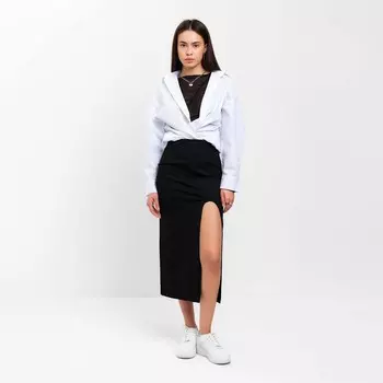 Юбка с вырезом миди женская MIST, размер 44, чёрная