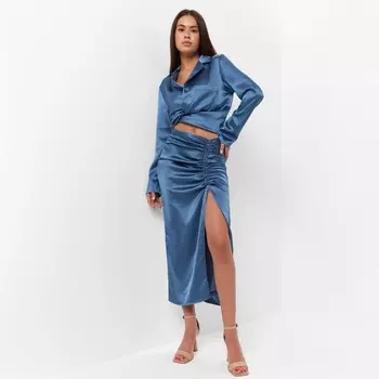 Юбка на кулиске миди женская MIST: Classic Collection размер 44, синяя