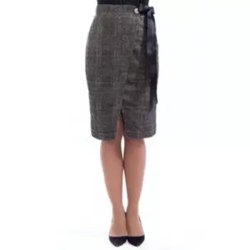 Юбка женская, размер 42, цвет коричневый, чёрный