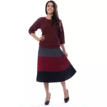 Юбка женская, размер 42, цвет серый, бордовый