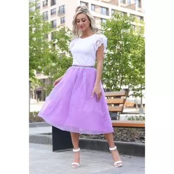 Юбка женская, размер 50, цвет сиреневый