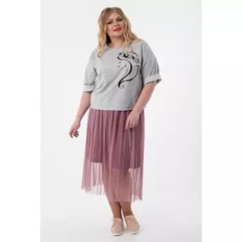 Юбка женская, размер 60, цвет розовый