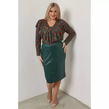 Юбка женская, размер 60, цвет зелёный