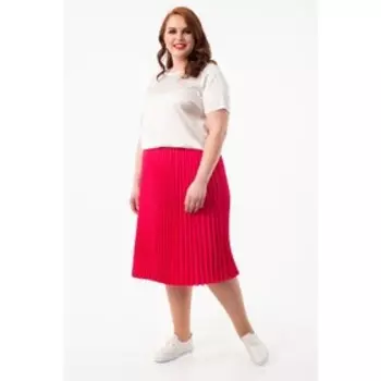 Юбка женская, размер 62, цвет коралловый