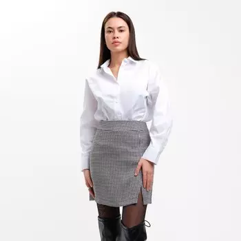 Юбка с разрезом мини женская MIST: Classic Collection, размер 42, чёрная, белая