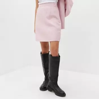 Юбка твидовая мини женская MIST, размер 48, розовая