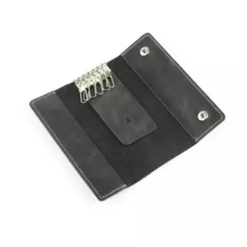 Ключница на кнопке, длина 15 см, цвет чёрный