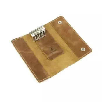 Ключница на кнопке, длина 15 см, цвет бежевый