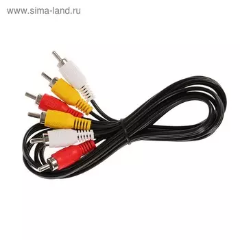 Кабель аудио/видео Ritmix RCC-076, 3хRCA(m)-3xRCA(m), 1.5 м, черный