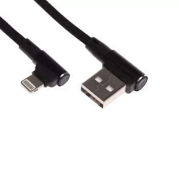 Кабель Blast BMC-217, Lightning - USB, нейлоновая оплетка, L-образный, 1.0 м, черный