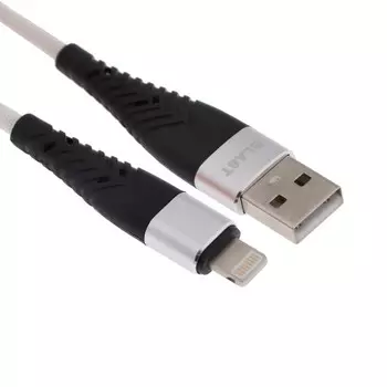 Кабель Blast BMC-218, Lightning - USB, 1.2 м, зарядка + передача данных, текстиль, белый