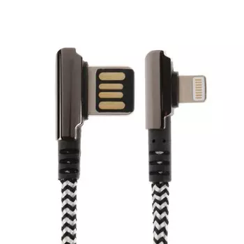 Кабель Blast BMC-219, Lightning - USB, нейлоновая оплетка, L-образный, 1.2 м, черный