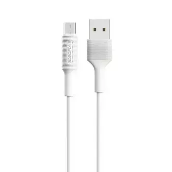Кабель Borofone BX1, microUSB - USB, 2.4 А, 1 м, PVC оплётка, белый
