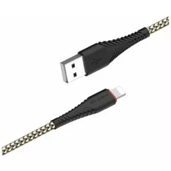 Кабель Borofone BX25, Lightning - USB, 2.4 А, 1 м, нейлоновая оплётка, чёрный