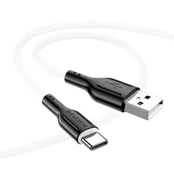 Кабель Borofone BX63, Type-C - USB, 3 А, 1 м, TPE оплётка, белый
