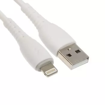 Кабель BYZ BC-026i, Lightning - USB, 5 А, 2 м, ПВХ оплетка, белый