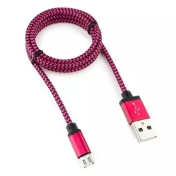 Кабель Cablexpert CC-mUSB2sr1m, microUSB - USB, 1 м, зарядка + передача данных, розовый