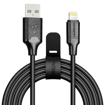 Кабель Crown CMCU-3016L, Lightning - USB, 2 А, 1 м, зарядка/передача данных, ПВХ, красный