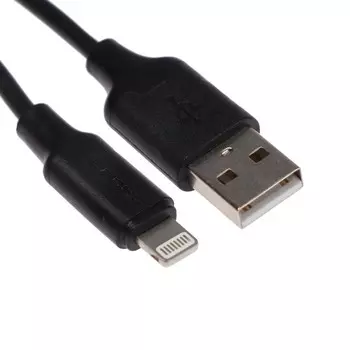 Кабель Crown CMCU-3018L, Lightning - USB, 2 А, 2 м, зарядка/передача данных, чёрный