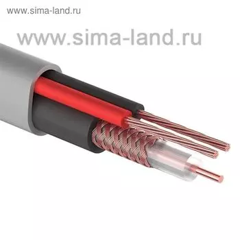 Кабель для видеонаблюдения PROconnect КВК-В-2, 2х0,75мм, CCA, 200 м, серый, 01-4108