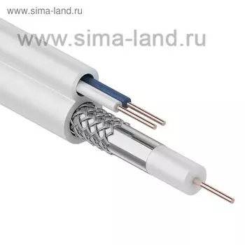 Кабель для видеонаблюдения REXANT ККСВ-В, 2х0,5мм, 100 м, белый, 01-4001