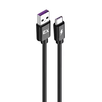 Кабель Exployd EX-K-1141, Type-C - USB, 5 А, 25 Вт, 1 м, черный