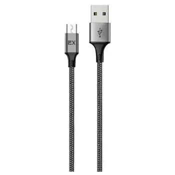 Кабель Exployd EX-K-1210, microUSB - USB, 2.4 А, 1 м, нейлонова оплетка, черный