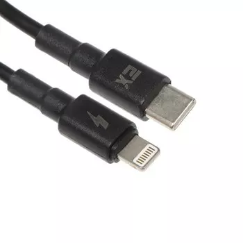 Кабель Exployd EX-K-1232, Type-C - Lightning, 3 А, 1 м, силикон, быстрая зарядка, черный