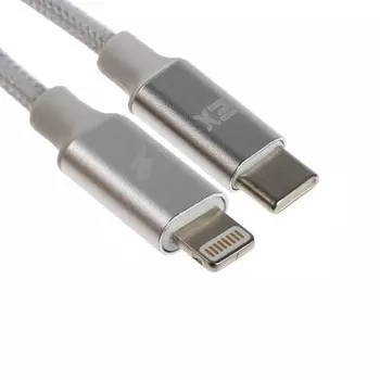 Кабель Exployd EX-K-1239, Lightning - Type - C, 3 А, 1 м, быстрая зарядка, нейлон, белый