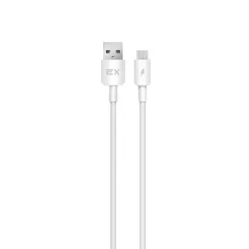 Кабель Exployd EX-K-1242, microUSB - USB, 2.4 А, 1 м, силиконовая оплетка, белый