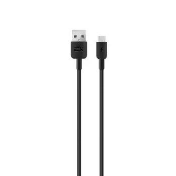 Кабель Exployd EX-K-1247, microUSB - USB, 3 А, 1 м, силиконовая оплетка, черный