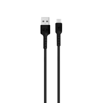 Кабель Exployd EX-K-1259, microUSB - USB, 3 А, 1 м, силиконовая оплетка, черный