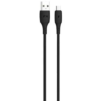 Кабель Exployd EX-K-1283, microUSB - USB, 3 А, 1 м, силиконовая оплетка, черный