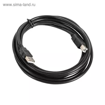 Кабель интерфейсный Defender USB04-10, USB2.0, A(m)-B(m), до 480 Мб/с, 3 м, черный