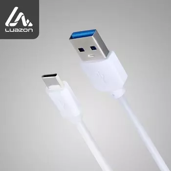 Кабель LuazON, Type-C - USB, 1 А, 1.5 м, белый